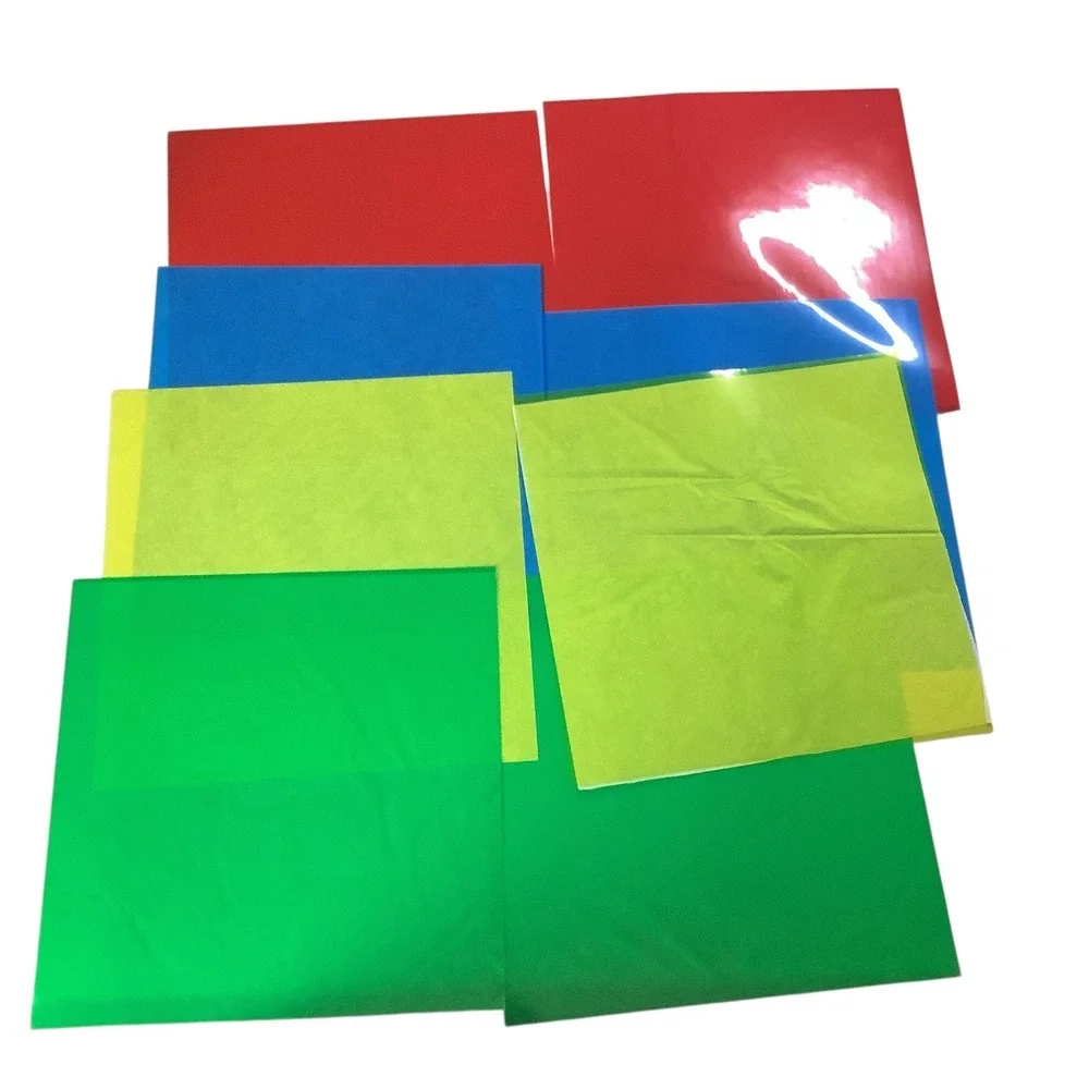 Colored Transparent Plastic Sheets Assorted‎ Red Blue Green Yellow Craft Film